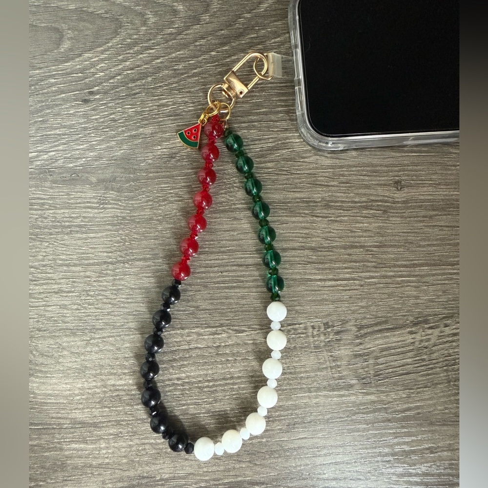 Free Palestine Handmade Beaded Phone charm / Strap